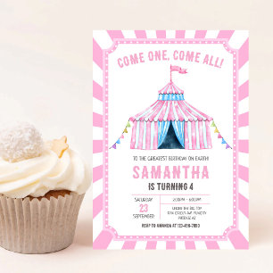 Invitación de cumpleaños del circo de carnaval