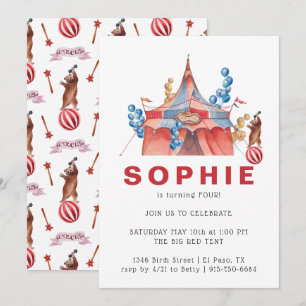 Invitación de cumpleaños del circo de carnaval vin
