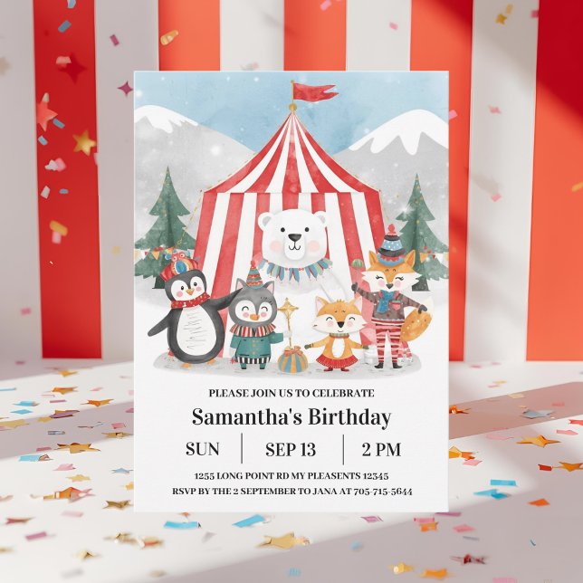 Invitación de cumpleaños del Circo de Invierno | P (Subido por el creador)