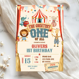 Invitación de cumpleaños del circo The Greatest On