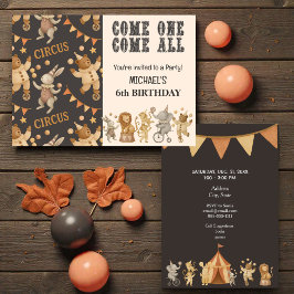 Invitación de cumpleaños del circo vintage caprich