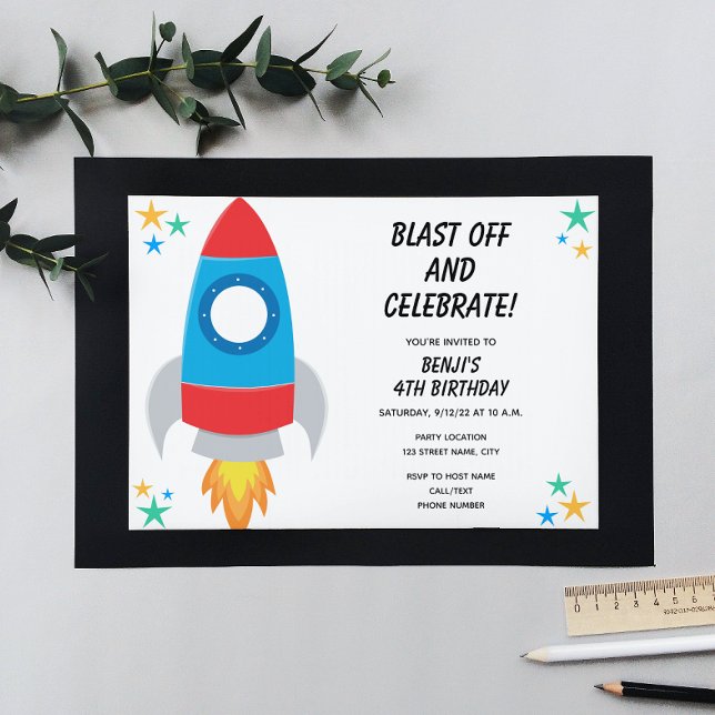 Invitación de cumpleaños del cohete (Subido por el creador)