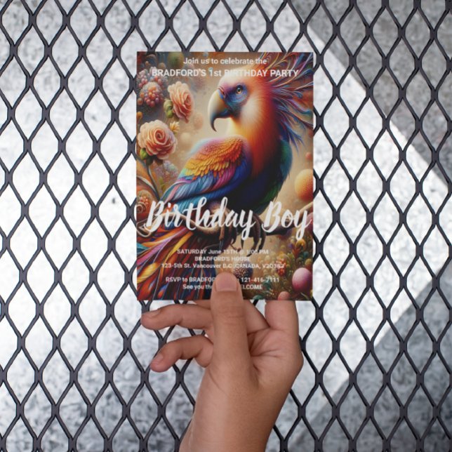 Invitación de cumpleaños del cóndor vibrante posad (Subido por el creador)