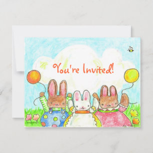 invitación de cumpleaños del conejo de globos