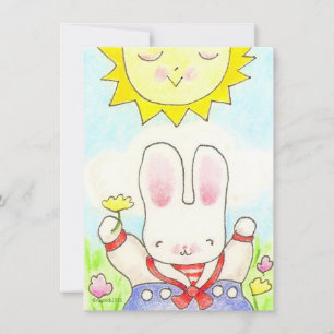 Invitación de cumpleaños del conejo de niños 'tan 