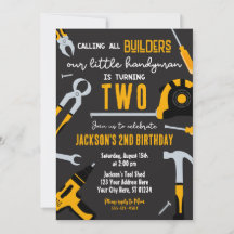 Invitación de cumpleaños del constructor, Handyman