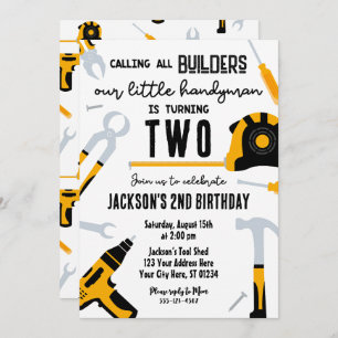 Invitación de cumpleaños del constructor, Handyman