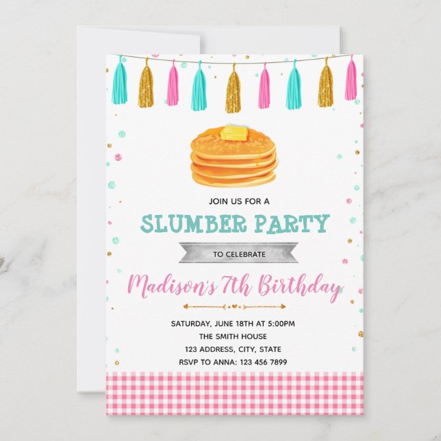 Invitación de cumpleaños del crepe cutáneo (Anverso)