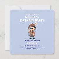 Invitación de cumpleaños del detective lindo niño
