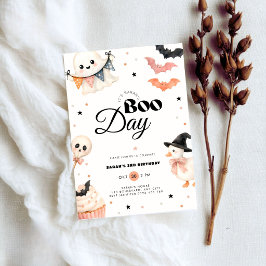 Invitación de cumpleaños del Día de Brujas Boo 