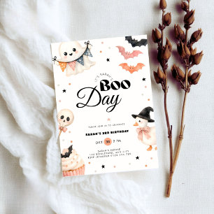 Invitación de cumpleaños del Día de Brujas Boo