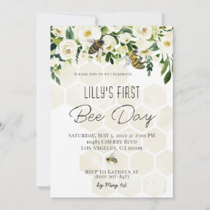 Invitación de cumpleaños del día de la abeja
