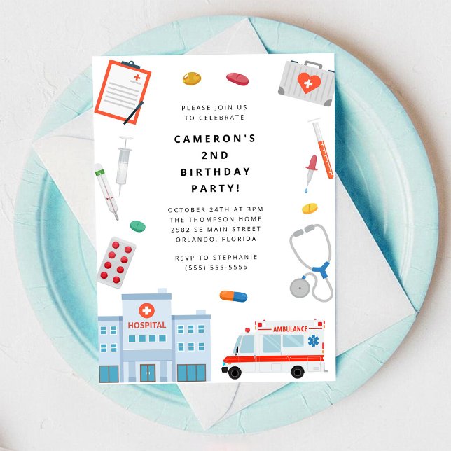 Invitación de cumpleaños del doctor Scrubs (Subido por el creador)