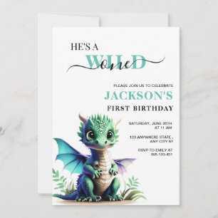Invitación de cumpleaños del dragón salvaje, 1er c