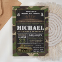 Invitación de cumpleaños del ejército
