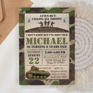 Invitación de cumpleaños del ejército