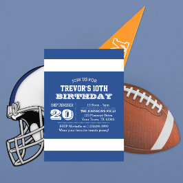 Invitación de cumpleaños del equipo azul y blanco