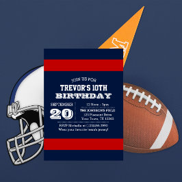 Invitación de cumpleaños del equipo azul y rojo de