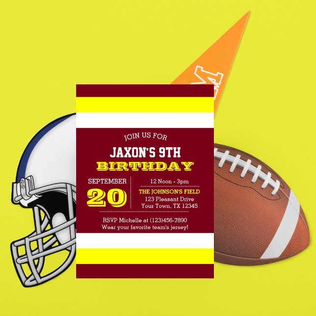 Invitación de cumpleaños del equipo blanco de oro  (Subido por el creador)