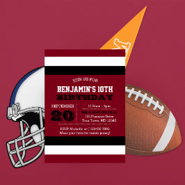 Invitación de cumpleaños del equipo blanco y negro