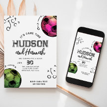 Invitación de cumpleaños del equipo de fútbol acua