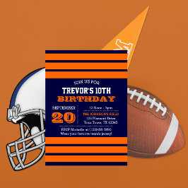 Invitación de cumpleaños del equipo de naranja y M