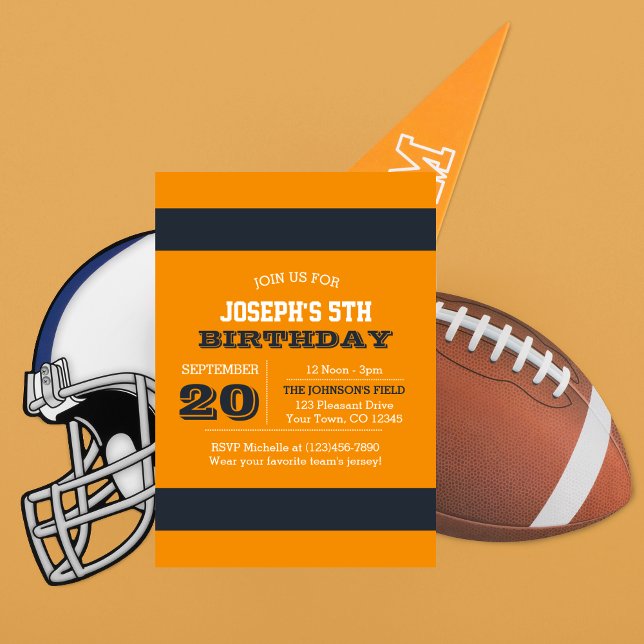Invitación de cumpleaños del equipo de naranja y M (Subido por el creador)