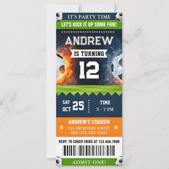 Invitación de cumpleaños del equipo de Ticket Pers (Anverso)