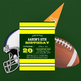 Invitación de cumpleaños del equipo Green and Gold