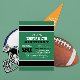 Invitación de cumpleaños del equipo Green Black an