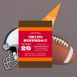 Invitación de cumpleaños del equipo Naranja Red Pe
