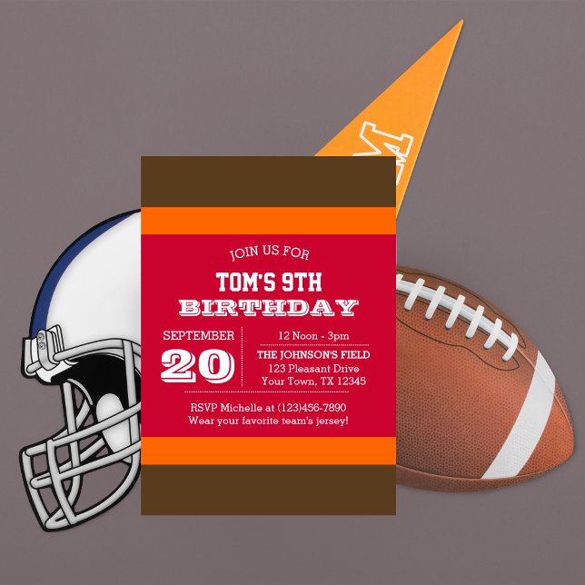Invitación de cumpleaños del equipo Naranja Red Pe (Subido por el creador)