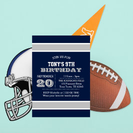 Invitación de cumpleaños del equipo Navy Blue and 