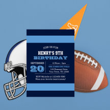 Invitación de cumpleaños del equipo Navy Blue Ligh