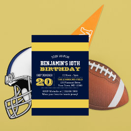 Invitación de cumpleaños del equipo Navy Blue y Go