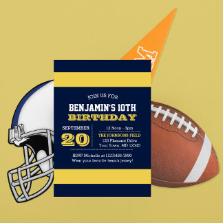 Invitación de cumpleaños del equipo Navy Blue y Go
