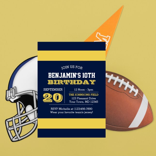Invitación de cumpleaños del equipo Navy Blue y Go (Subido por el creador)