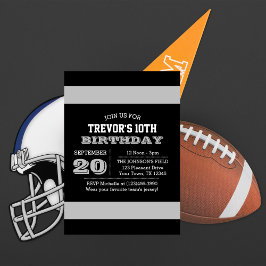 Invitación de cumpleaños del equipo Plata y Negro