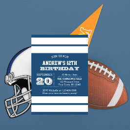 Invitación de cumpleaños del equipo real azul y bl