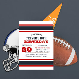Invitación de cumpleaños del equipo rojo blanco y 