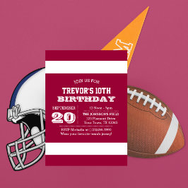 Invitación de cumpleaños del equipo rojo y blanco 