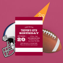 Invitación de cumpleaños del equipo rojo y blanco 