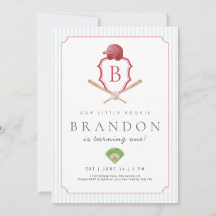 Invitación de cumpleaños del Escudo Rojo de Preppy