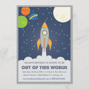 Invitación de cumpleaños del espacio de envío de c