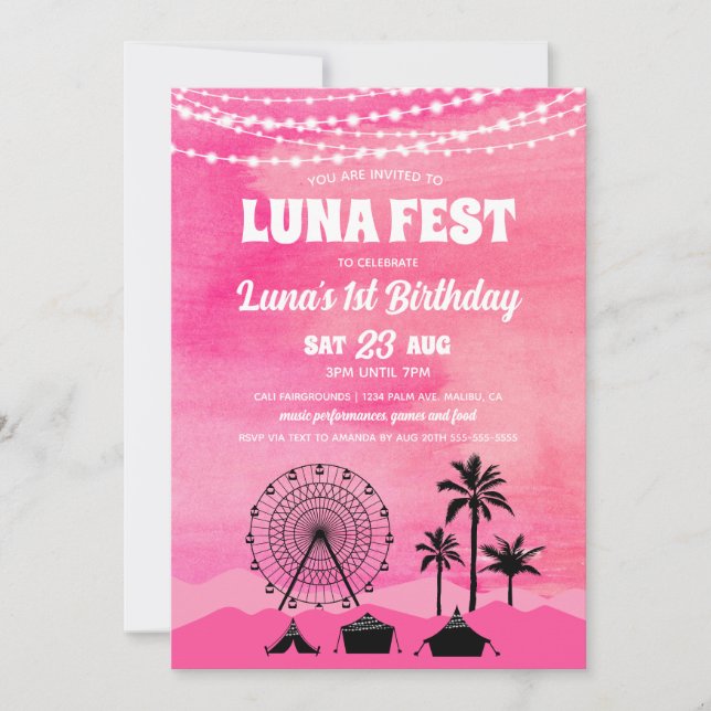Invitación de cumpleaños del Festival de Música Ro (Anverso)