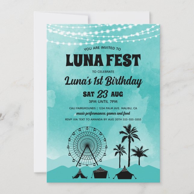 Invitación de cumpleaños del Festival de Música Tu (Anverso)
