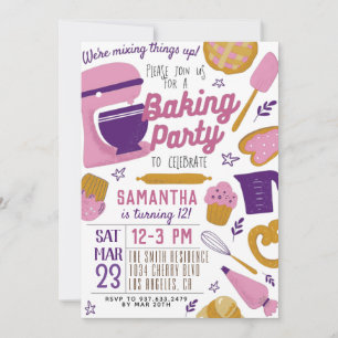 Invitación de cumpleaños del Fiesta Baking
