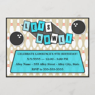 Invitación de cumpleaños del Fiesta Bowling