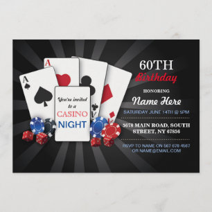 Invitación de cumpleaños del Fiesta Casino Night L
