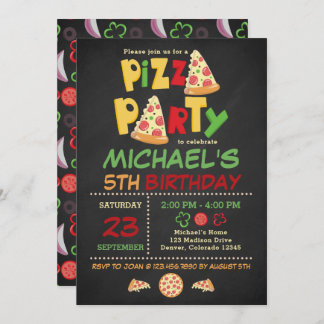 Invitación de cumpleaños del Fiesta Chalkboard Piz